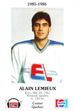 1985-86 Fredericton Express (AHL) Police #7 Alain Lemieux Front