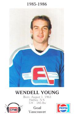 1985-86 Fredericton Express (AHL) Police #12 Wendell Young Front