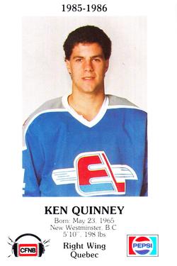 1985-86 Fredericton Express (AHL) Police #14 Ken Quinney Front