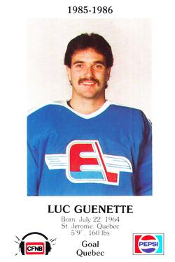 1985-86 Fredericton Express (AHL) Police #17 Luc Guenette Front