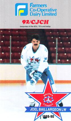1989-90 Halifax Citadels (AHL) Police #NNO Joel Baillargeon Front