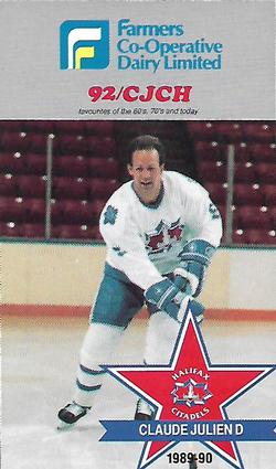 1989-90 Halifax Citadels (AHL) Police #NNO Claude Julien Front