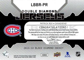2013-14 Upper Deck Black Diamond - Double Diamond Jerseys #LBBR-PR Patrick Roy Back