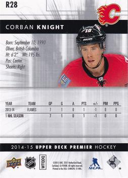 2014-15 Upper Deck Premier - Rookies #R28 Corban Knight Back