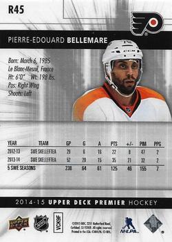 2014-15 Upper Deck Premier - Rookies #R45 Pierre-Edouard Bellemare Back