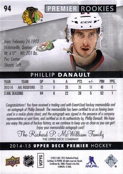 2014-15 Upper Deck Premier - Silver Spectrum #94 Phillip Danault Back