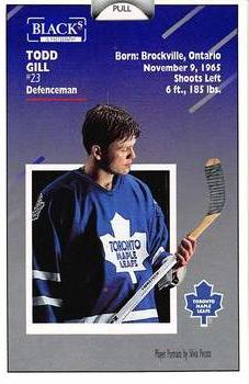 1993-94 Score Black's Toronto Maple Leafs Pop-Ups #22 Todd Gill Back