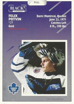 1993-94 Score Black's Toronto Maple Leafs Pop-Ups #24 Felix Potvin Back