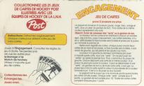 1982-83 Post Cereal #NNO Game Card Back