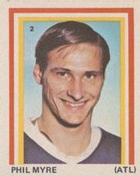 1972-73 Eddie Sargent NHL Players Stickers #2 Phil Myre Front