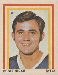 1972-73 Eddie Sargent NHL Players Stickers #3 Ernie Hicke Front