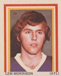 1972-73 Eddie Sargent NHL Players Stickers #13 Lew Morrison Front