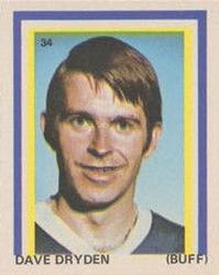 1972-73 Eddie Sargent NHL Players Stickers #34 Dave Dryden Front