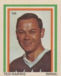 1972-73 Eddie Sargent NHL Players Stickers #109 Ted Harris Front