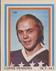 1972-73 Eddie Sargent NHL Players Stickers #135 Lorne Henning Front