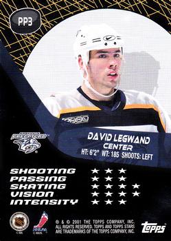 2000-01 Topps Stars - Pre-Production #3 David Legwand Back