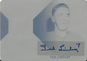 2015 Leaf In The Game Used - Game-Used Auto Memorabilia Printing Plates Black #GUA-TL1 Ted Lindsay Front