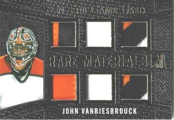 2015 Leaf In The Game Used - Rare Materials Gold Foil #RM-JV1 John Vanbiesbrouck Front