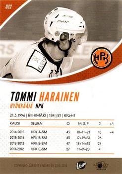 2015-16 Cardset Finland #032 Tommi Harainen Back