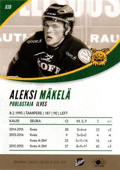 2015-16 Cardset Finland #038 Aleksi Mäkelä Back