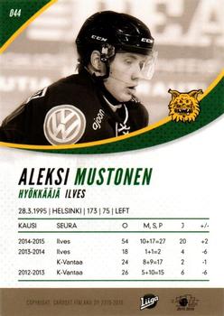 2015-16 Cardset Finland #044 Aleksi Mustonen Back