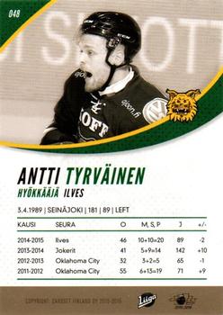 2015-16 Cardset Finland #048 Antti Tyrväinen Back
