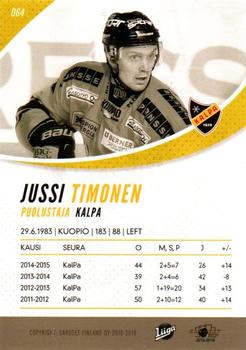 2015-16 Cardset Finland #064 Jussi Timonen Back