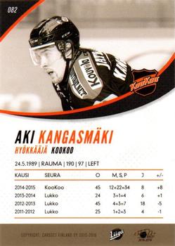 2015-16 Cardset Finland #082 Aki Kangasmäki Back