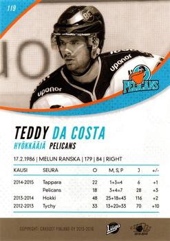 2015-16 Cardset Finland #119 Teddy Da Costa Back