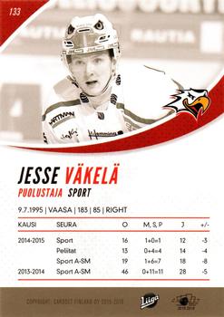 2015-16 Cardset Finland #133 Jesse Väkelä Back