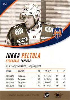 2015-16 Cardset Finland #156 Jukka Peltola Back