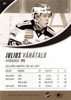 2015-16 Cardset Finland #161 Julius Vähätalo Back