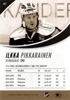 2015-16 Cardset Finland #167 Ilkka Pikkarainen Back