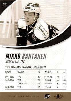 2015-16 Cardset Finland #168 Mikko Rantanen Back