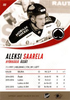 2015-16 Cardset Finland #180 Aleksi Saarela Back