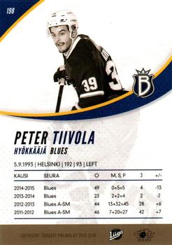 2015-16 Cardset Finland #198 Peter Tiivola Back