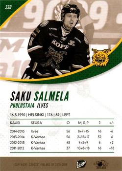 2015-16 Cardset Finland #230 Saku Salmela Back