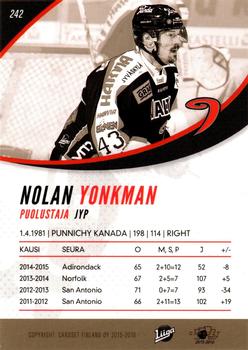 2015-16 Cardset Finland #242 Nolan Yonkman Back