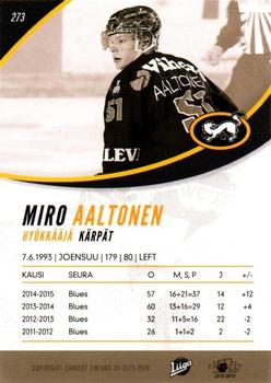 2015-16 Cardset Finland #273 Miro Aaltonen Back