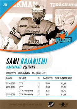 2015-16 Cardset Finland #298 Sami Rajaniemi Back