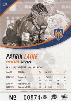 2015-16 Cardset Finland #376 Patrik Laine Back