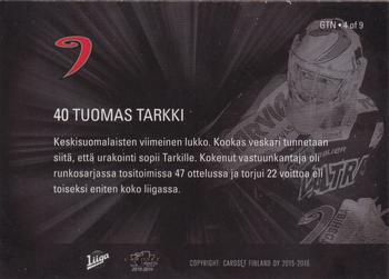 2015-16 Cardset Finland - Guarding the Net #GTN-4 Tuomas Tarkki Back