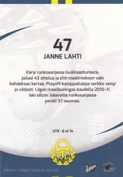 2015-16 Cardset Finland - On the Radar #OTR8 Janne Lahti Back