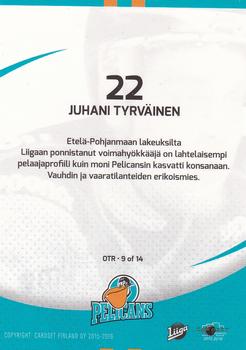 2015-16 Cardset Finland - On the Radar #OTR9 Juhani Tyrväinen Back
