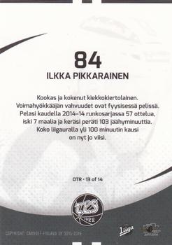 2015-16 Cardset Finland - On the Radar #OTR13 Ilkka Pikkarainen Back