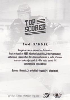 2015-16 Cardset Finland - Top Scorer #NNO Sami Sandell Back