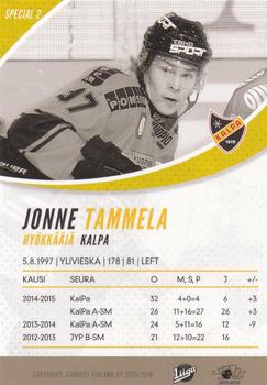 2015-16 Cardset Finland - Special #SPECIAL 2 Jonne Tammela Back