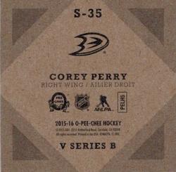 2015-16 O-Pee-Chee - V Series B #S-35 Corey Perry Back