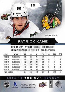 2014-15 Upper Deck The Cup #16 Patrick Kane Back