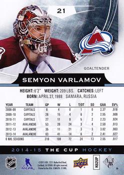2014-15 Upper Deck The Cup #21 Semyon Varlamov Back